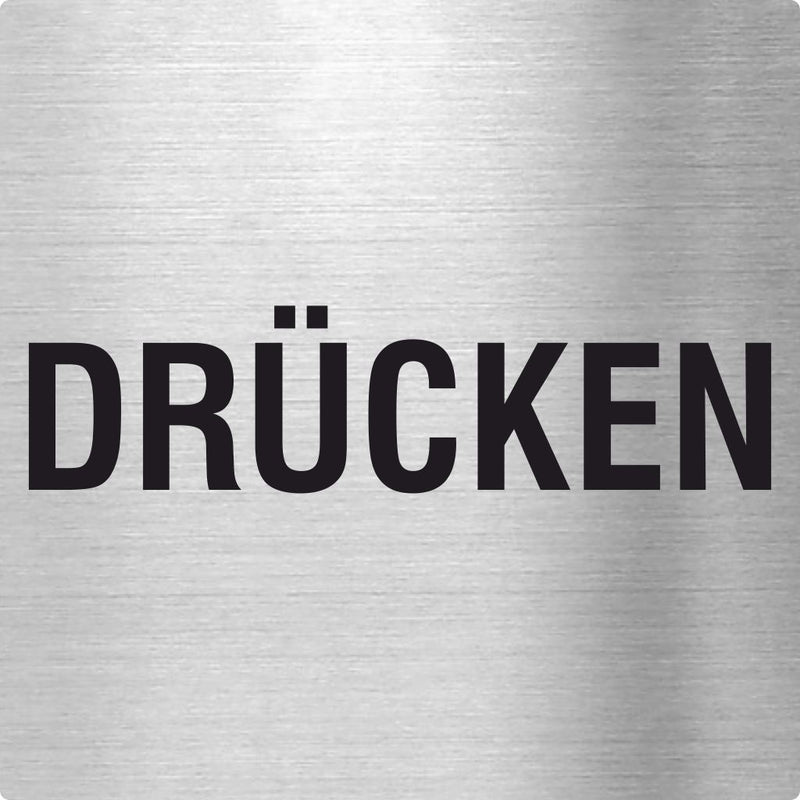 Piktogramm Drücken Edelstahl Piktogramme Drücken schwarz online-tuerschilder.com 70x70mm 