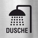 Piktogramme - Dusche Pikto & Text Edelstahl Piktogramme Dusche Pikto & Text  70x70mm 