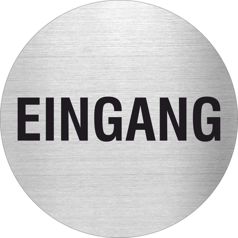 Piktogramm Eingang Edelstahl Piktogramme Eingang online-tuerschilder.com Ø 60mm 