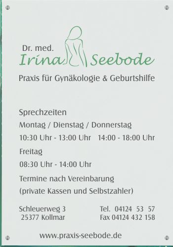 Praxisschild für Gynäkologie 6