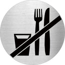 Piktogramme Essen und Trinken verboten as Edelstahl Piktogramme Essen und Trinken verboten  Ø 60mm 