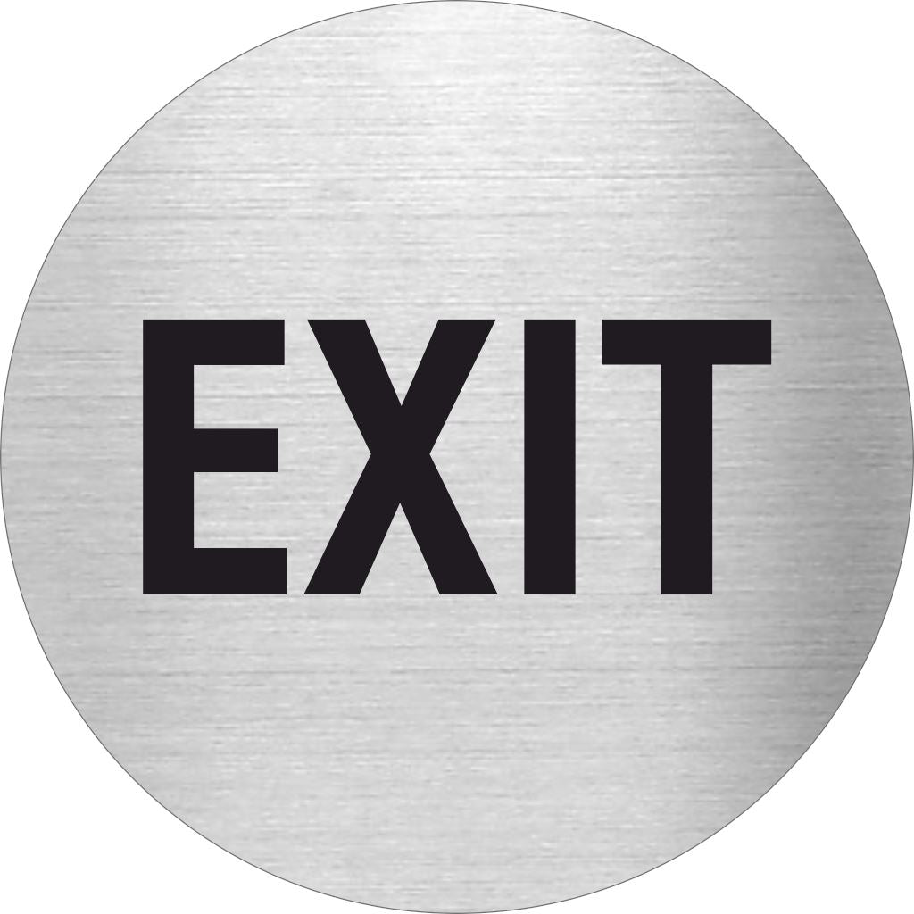 Piktogramm Exit Edelstahl Piktogramme Exit online-tuerschilder.com Ø 60mm 