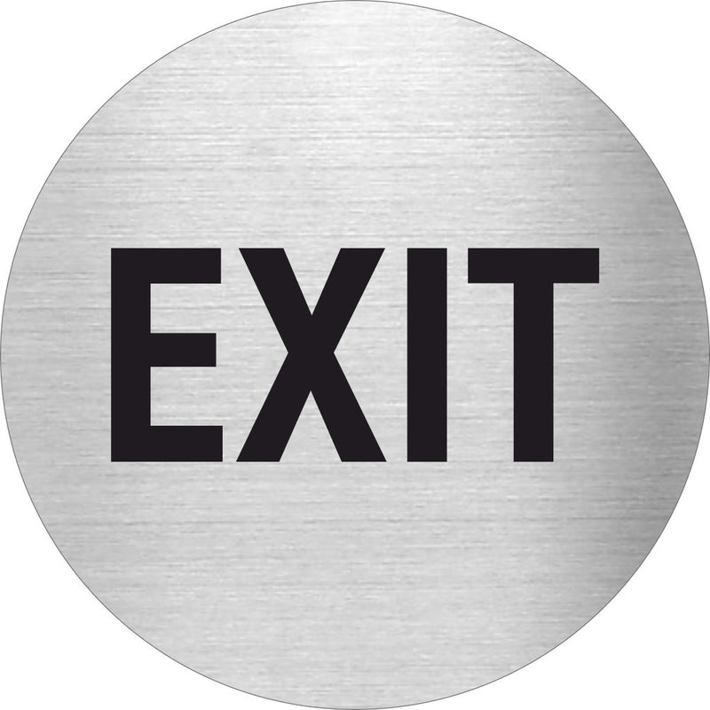 Piktogramm Exit Edelstahl Piktogramme Exit online-tuerschilder.com Ø 60mm 
