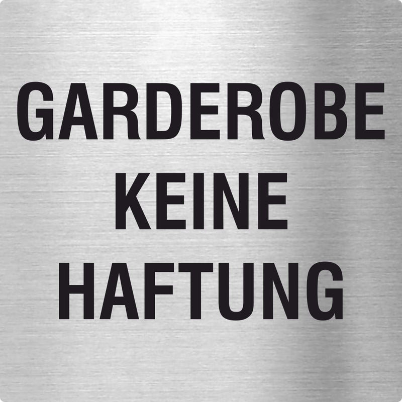 Piktogramm Garderobe keine Haftung Edelstahl Piktogramme Gaderobe keine Haftung  70x70mm 