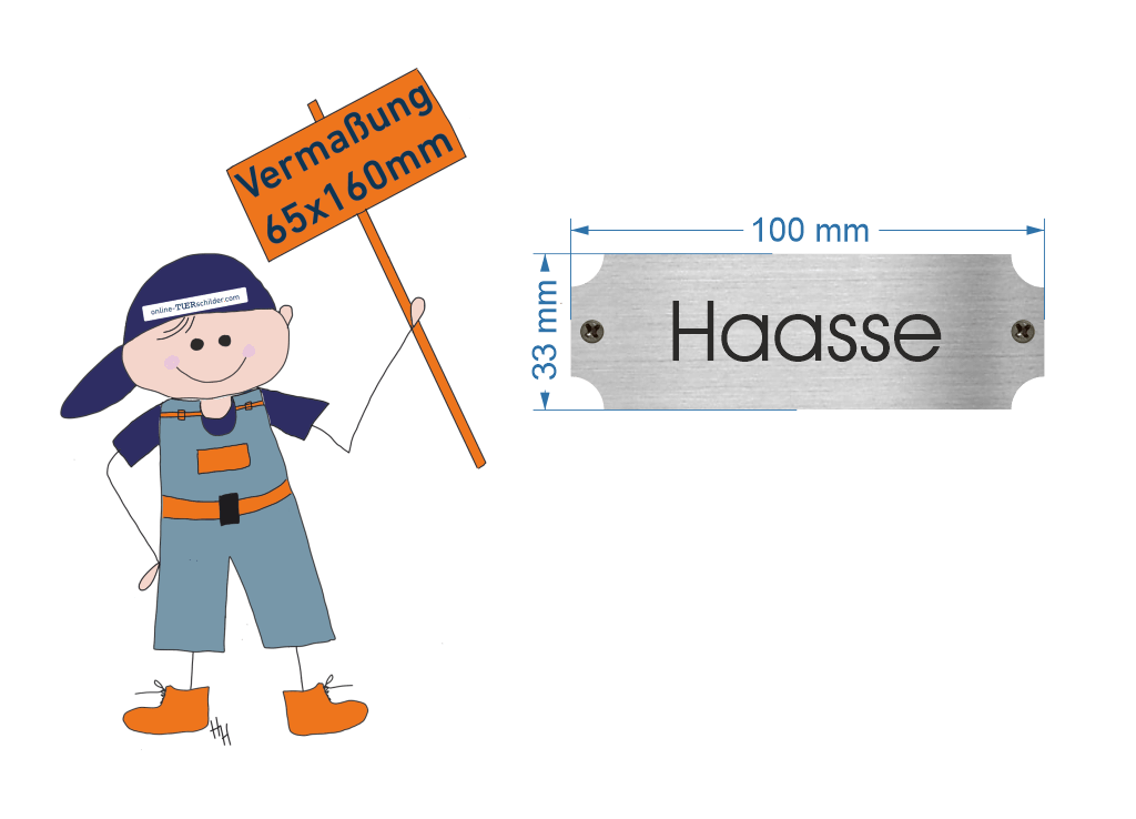 Türschild in Edelstahloptik 2