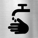 Piktogramm Hände waschen Edelstahl Piktogramme Hände waschen online-tuerschilder.com 70x70mm 