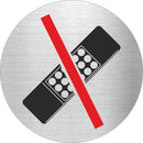 Piktogramm Handy verboten Edelstahl Piktogramme Handy verboten online-tuerschilder.com Ø 60mm 