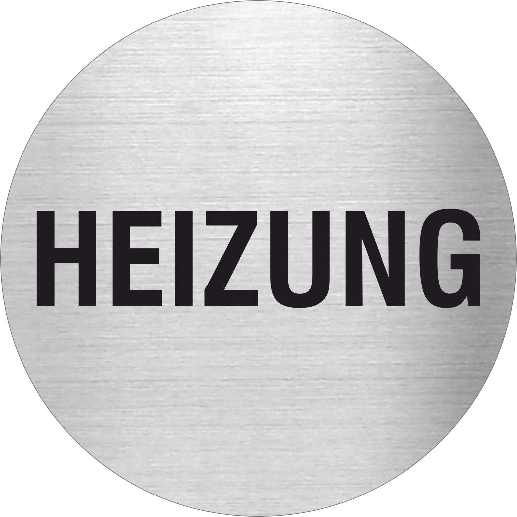 Piktogramm Heizung Edelstahl Piktogramme Heizung online-tuerschilder.com Ø 60mm 