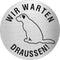 Piktogramm Wir warten Draußen 2 Edelstahl Piktogramme Wir warten Draußen  Ø 60mm 