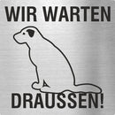 Piktogramm Wir warten Draußen 2 Edelstahl Piktogramme Wir warten Draußen  70x70mm 