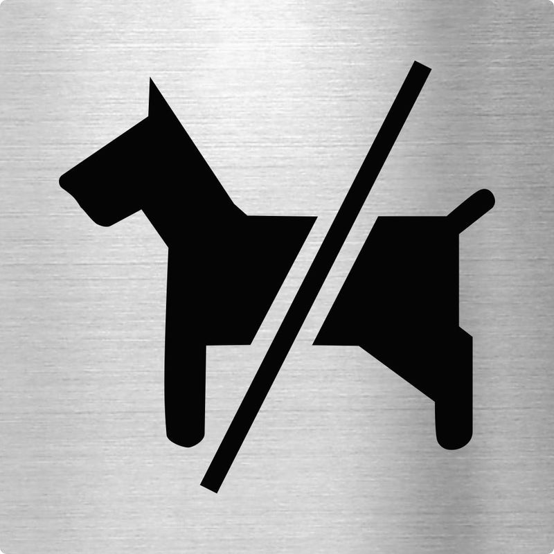 Piktogramm Hunde verboten Edelstahl PiktogrammeHunde verboten online-tuerschilder.com 70x70mm 