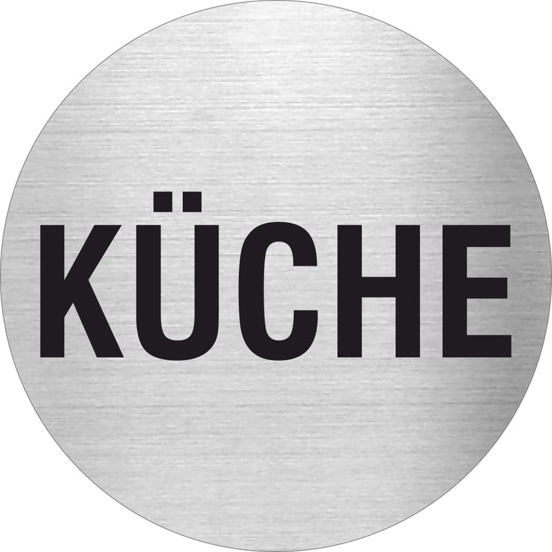 Piktogramm Küche Text Edelstahl Piktogramme Küche Text online-tuerschilder.com Ø 60mm 