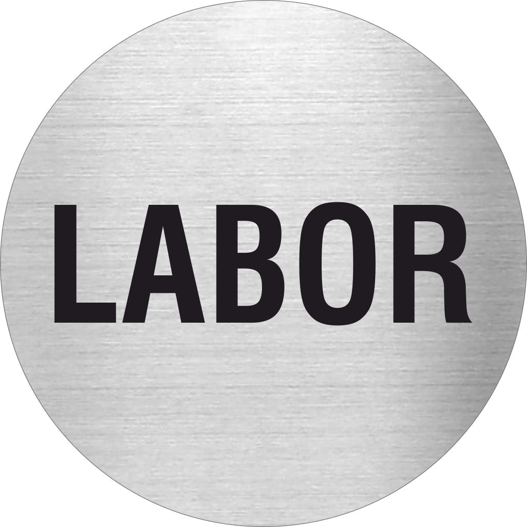 Piktogramm Labor Text Edelstahl Piktogramme Labor Text online-tuerschilder.com Ø 60mm 