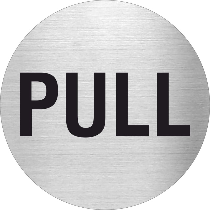 Piktogramm Pull aus Edelstahl Piktogramme Pull online-tuerschilder.com Ø 60mm 