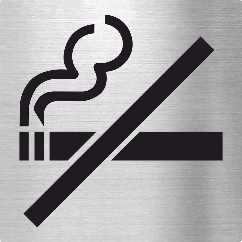 Piktogramm Rauchen verboten aus Edelstahl Piktogramme Rauchen verboten 70x70mm 