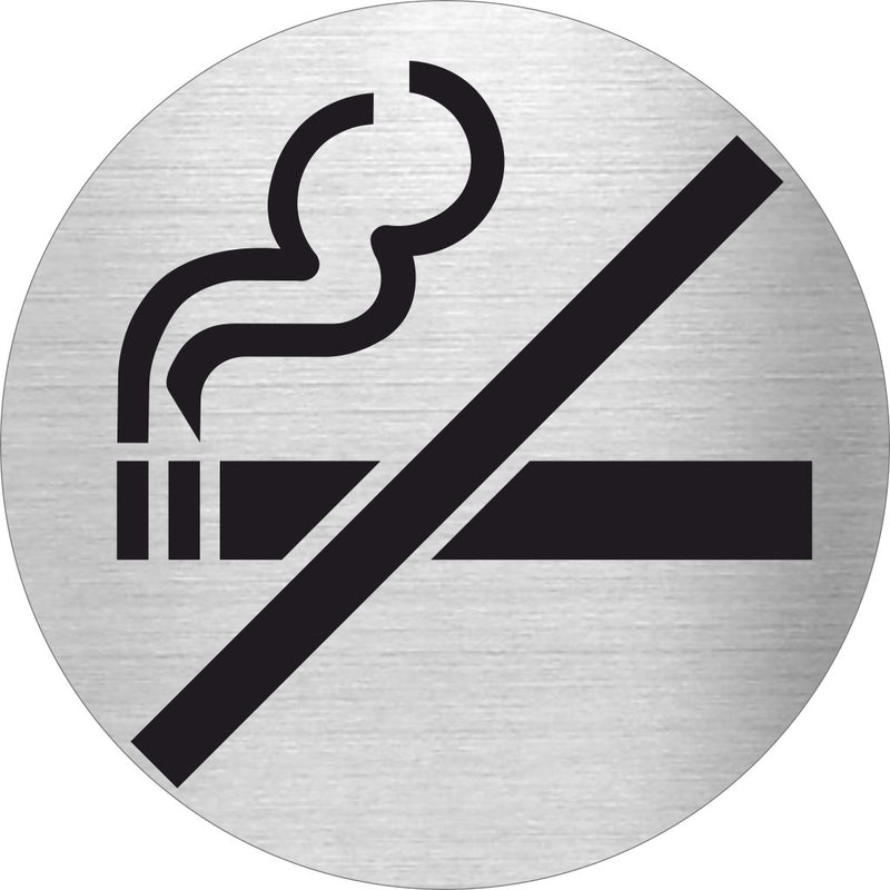 Piktogramm Rauchen verboten aus Edelstahl Piktogramme Rauchen verboten  Ø 60mm 