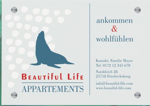 Firmenschild für Ferienwohnungen/Vermietungen - Wir gestalten Ihr Schild! 1(A4) 