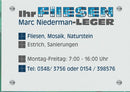 Firmenschild für Fliesenleger - Wir gestalten Ihr Schild! Firmenschilder Glas und Edelstahl 1 (A4) 