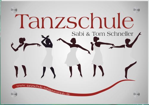 Firmenschild für Tanzschulen - Wir gestalten Ihr Schild! Firmenschilder Glas und Edelstahl  (A4) 