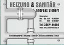Firmenschild für Heizung & Sanitär - Wir gestalten Ihr Schild! Firmenschilder Glas und Edelstahl  (A4) 