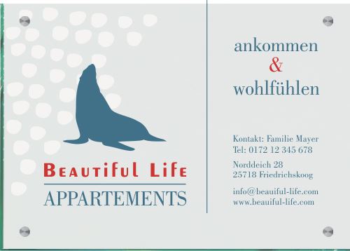 Firmenschild für Ferienwohnungen/Vermietungen - Wir gestalten Ihr Schild! 2 (A3) 