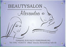 Firmenschild für Kosmetikstudios / Friseur - Wir gestalten Ihr Schild! Firmenschilder Glas und Edelstahl (A3) 