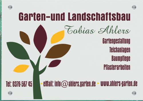 Firmenschild für Gärtner / Garten- und Landschaftsbau - Wir gestalten Ihr Schild! 2 (A3) 