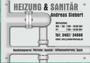 Firmenschild für Heizung & Sanitär - Wir gestalten Ihr Schild! Firmenschilder Glas und Edelstahl (A3) 