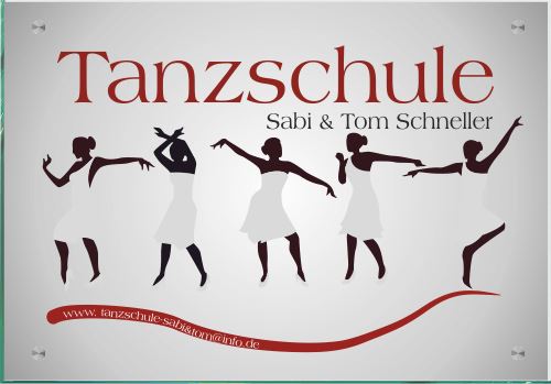 Firmenschild für Tanzschulen - Wir gestalten Ihr Schild! Firmenschilder Glas und Edelstahl online-tuerschilder.com 350x500mm 