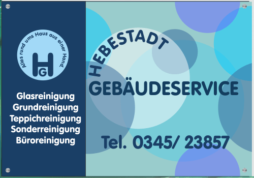 Firmenschild für Gebäudeservice - Wir gestalten Ihr Schild! Firmenschilder Glas und Edelstahl online-tuerschilder.com 