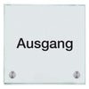 Schild aus Glas Ausgang  in 100x150 mm oder 150x150 mm