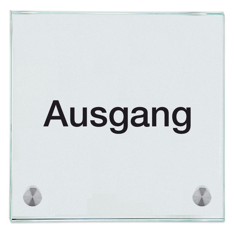 Praxisschild aus Glas Ausgang 1