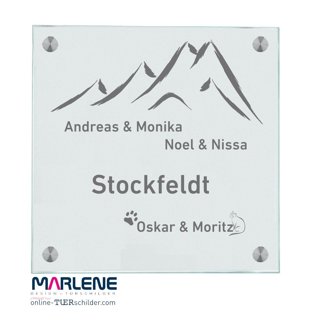 Namensschild Haustür Berge personalisiert 
