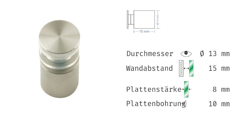 Abstandshalter Con mit Inbus und Linksgewinde Ø 13 mm WA: 15/25 mm Abstandshalter Con 