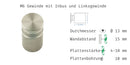 Abstandshalter Con mit Inbus und Linksgewinde M6 - Ø 13 mm WA: 15 Abstandshalter Con A M6 
