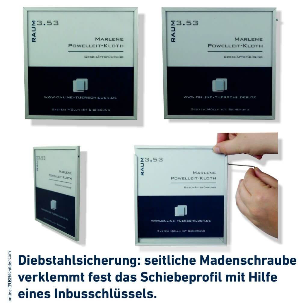 Türschild für Ihr Büro Mölln - mit Alu-Rahmen, Acrylabdeckung - 7