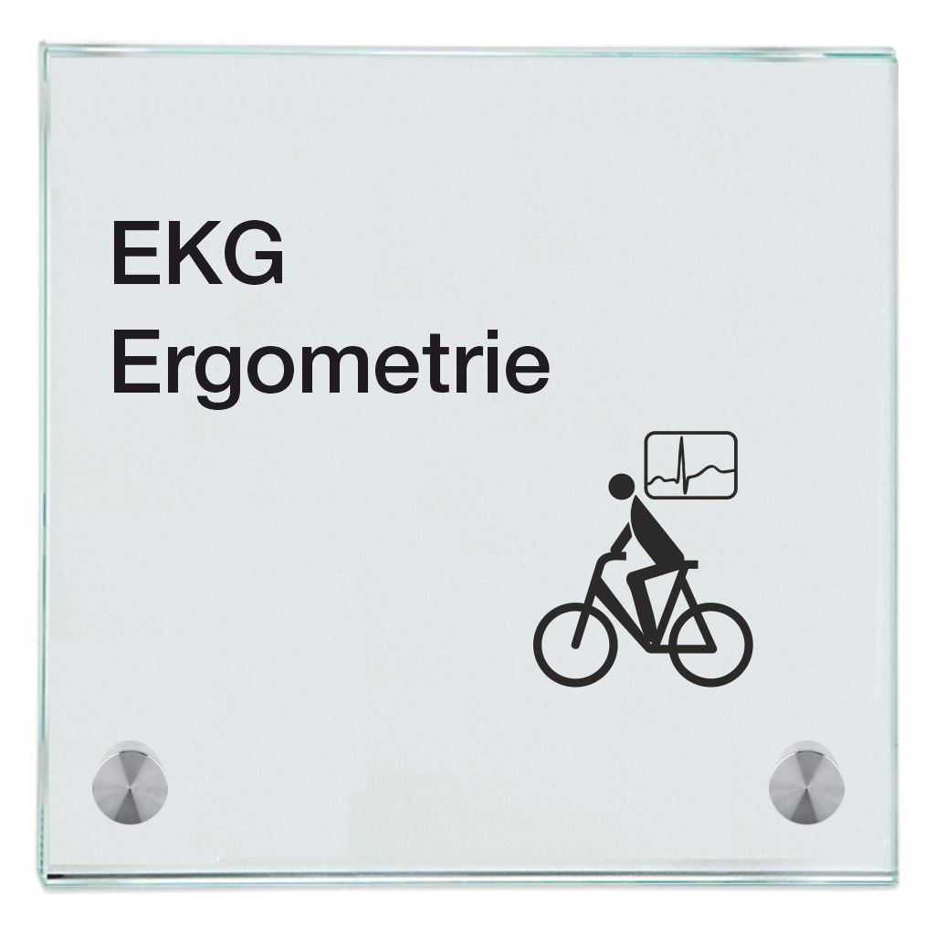 Praxisschild aus Glas EKG 1