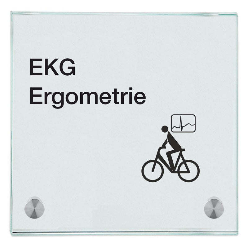 Praxisschild aus Glas EKG 1