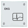 Praxisschild aus Glas EKG  in 100x150 mm oder 150x150 mm