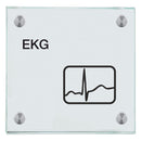 Praxisschild aus Glas EKG mit 2 oder 4 Haltern Praxisschild aus Glas EKG 1