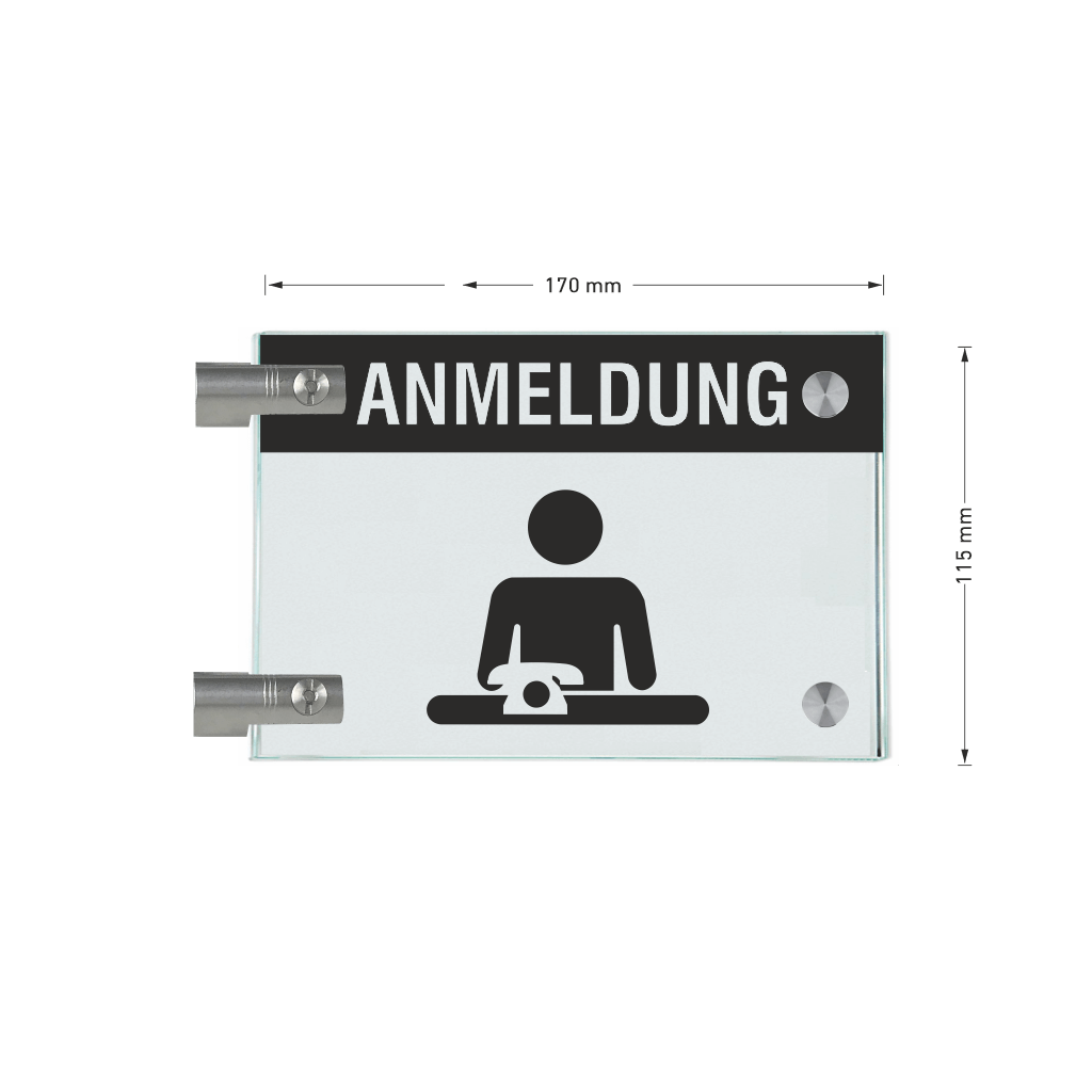 Fahnenschild Anmeldung mit Balken 13