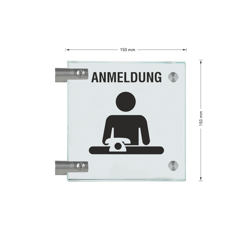Fahnenschilder Anmeldung Picto Text 12