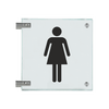 Fahnenschild Damen nur Piktogramm, 2 Scheiben mit Glasverbinder