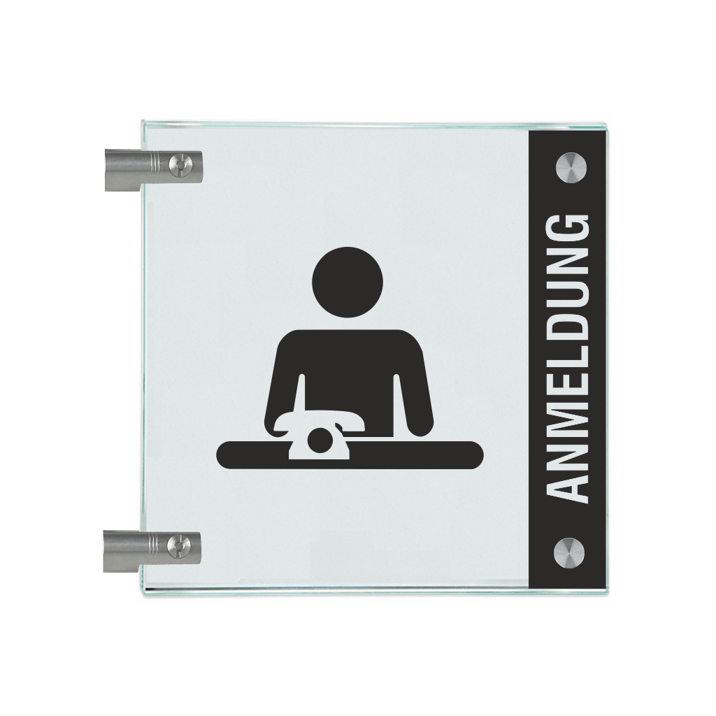 Fahnenschild Anmeldung mit Balken 1