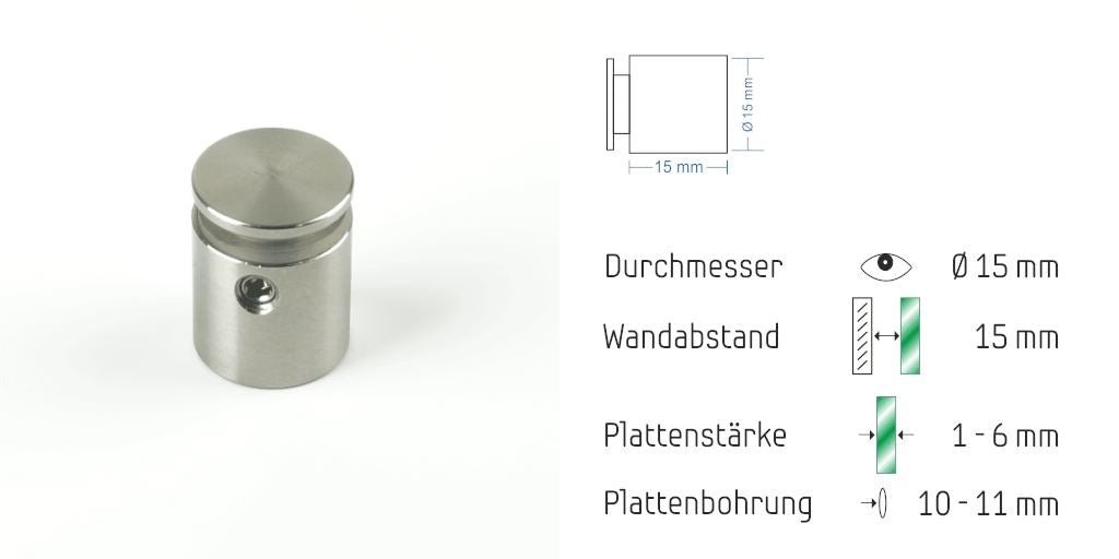 Abstandshalter Fiefbergen mit Inbus - Ø 15 mm WA: 15 / 20 mm 3