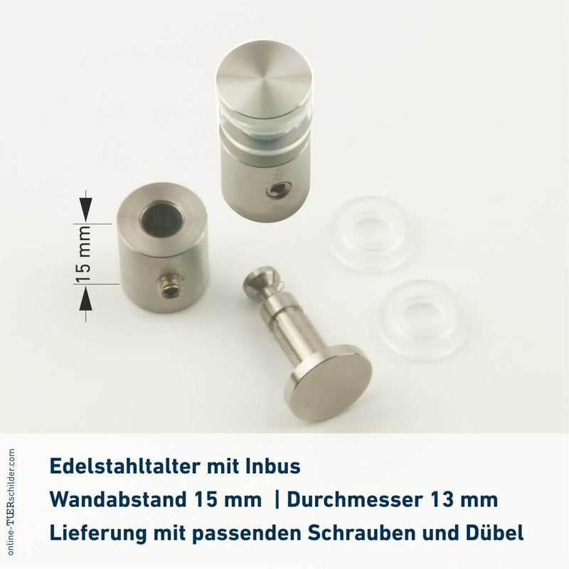 Türschild aus Glas Behandlung 3 mit 2 / 4 Haltern Praxisschild aus Glas 4