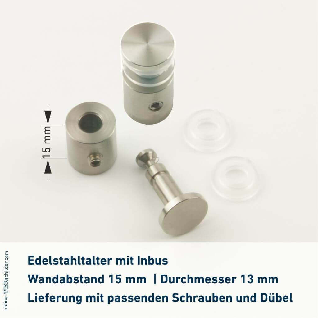 Praxisschild aus Glas Ausgang links mit 2 oder 4 Haltern Praxisschild aus Glas Ausgang links 1