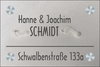 Haustürschilder Spuren im Sand aus Glas - viele Größen - personalisiert
