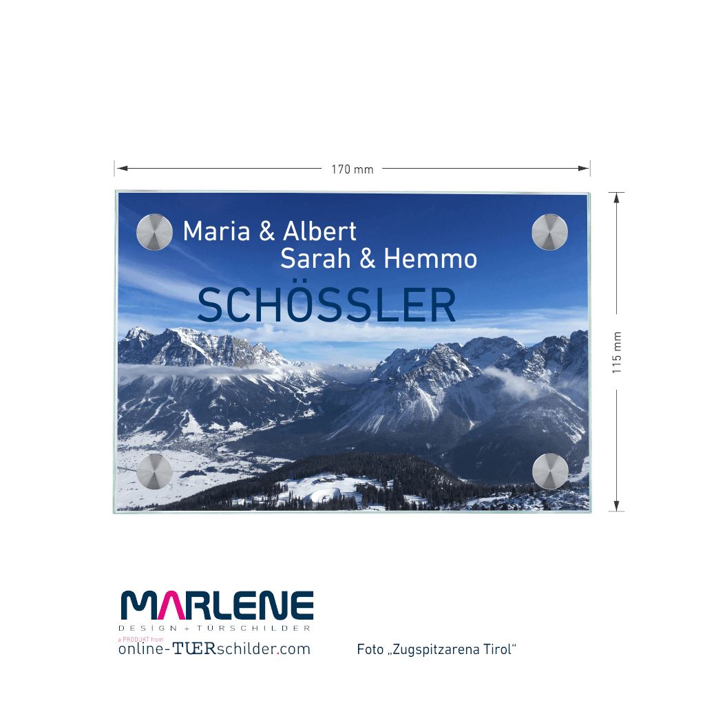 Türschild Zugspitzarena personalisiert Online - Türschilder, Türschilder vom Profi. 115x170mm 