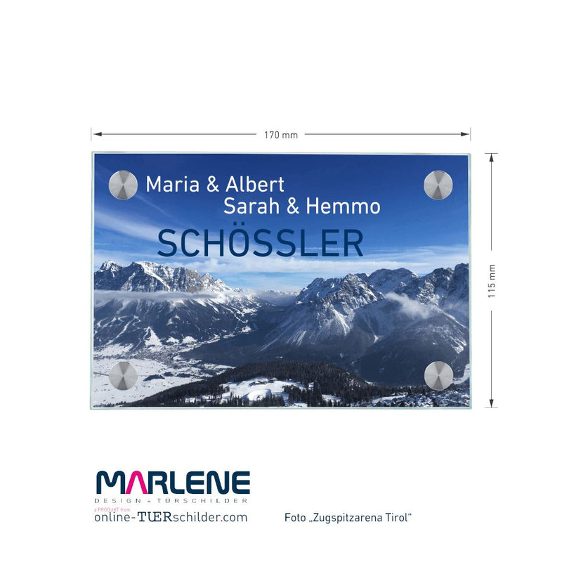Türschild Zugspitzarena personalisiert Online - Türschilder, Türschilder vom Profi. 115x170mm 